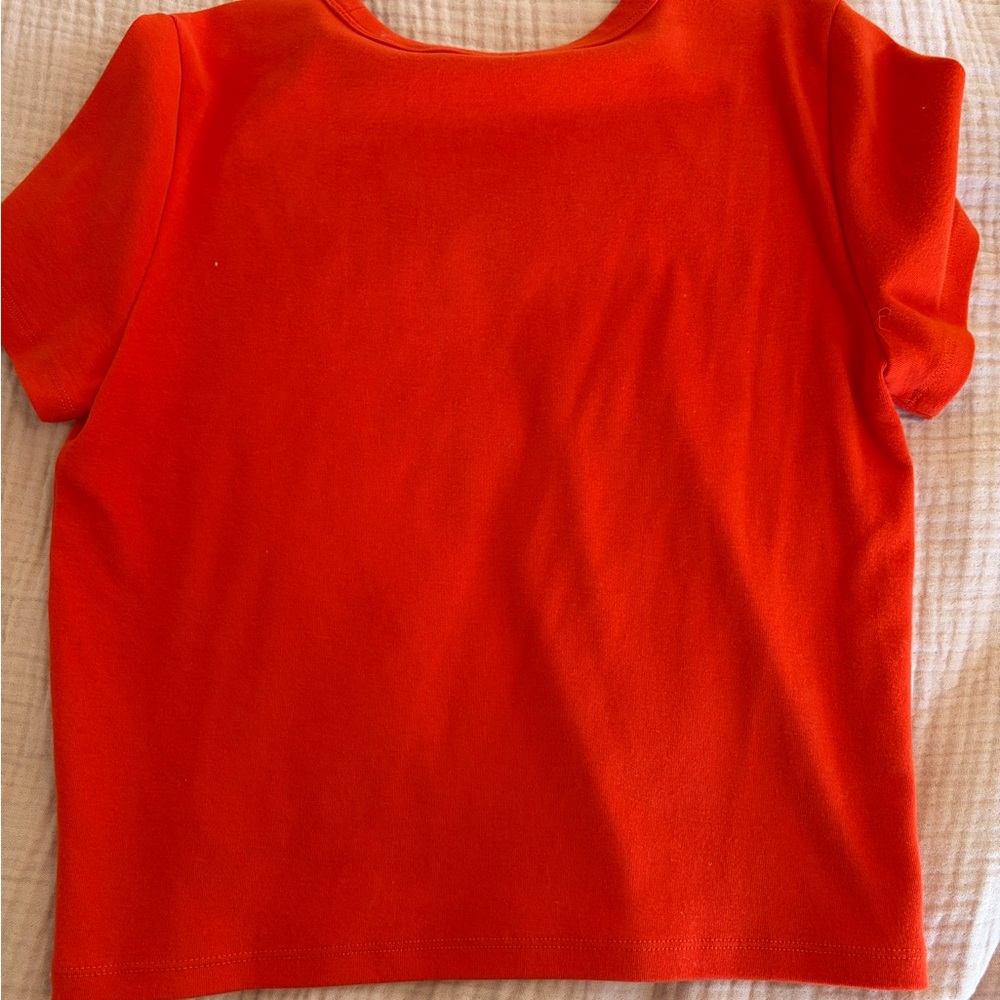 Aritzia Sunday Best Red Short-Sleeve Tee with cute dog - Picture 3 of 3